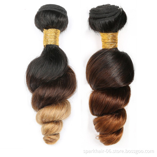 SPARK Ombre Remy Human Hair Bundles Straight Body Deep Bouncy Loose Water Wave Kinky Yaki Afro Curly Factory Wholesale Vendor